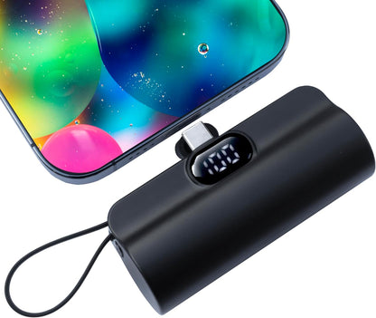 5500Mah Mini PowerBank with Dual USB-C Ports, and LED Battery indicator